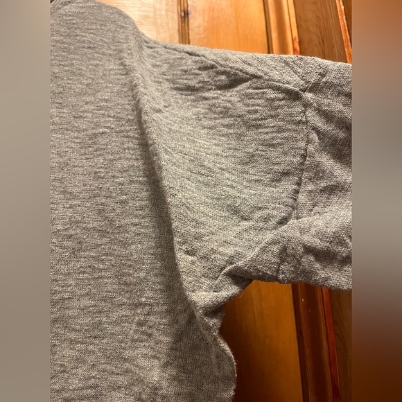 Vince Grey Cotton Sweater Top Boxy Relaxed Fit Drop Shoulder Dolman Sleeve Shirt - Picture 3 of 5